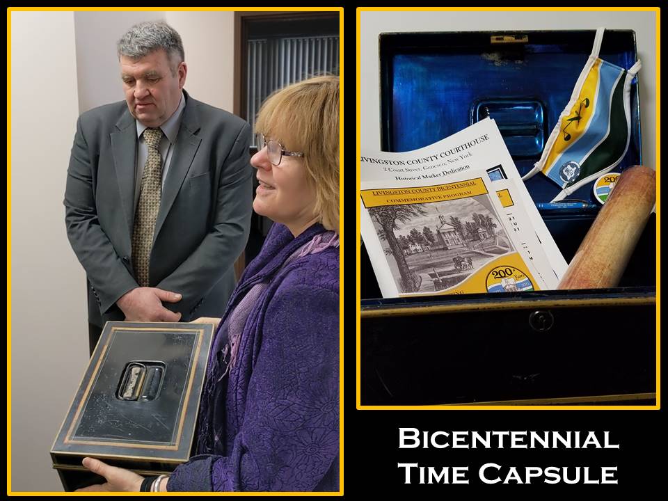 David LeFeber and Amie Alden with time capsule